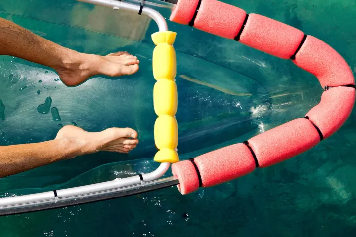 Aerial view of the clear kayak